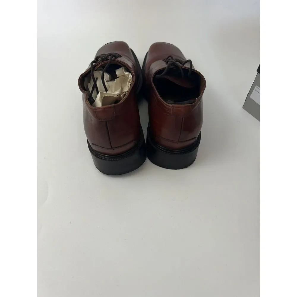 Bacharch Men’s Oxford Dress Shoes Brown Size 10.5 Box And Extras Made In Italy‎